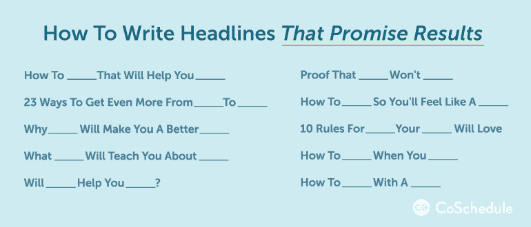 write headlines that promise results